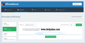 Dedy Akas 2 Panduan Cara Daftar Domain Baru di IDwebhost