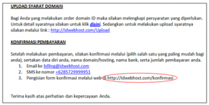 Dedy Akas 3 Panduan Cara Konfirmasi Pembayaran Domain Baru di IDwebhost