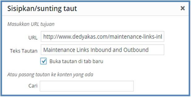 Pengertian Outbound Link - Sunting Tautan - Dedy Akas Website